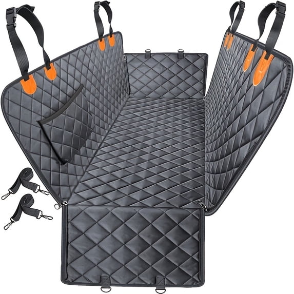 600D Heavy-Duty Dog Seat Cover Compatible for Car, Truck, SUV Rear Seats - Sliding Pad Pet Hammock with Scratch-Resistant Protection, Soft Durable Polyester Suitable for Vehicles, for Car Models