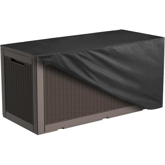 Deck Box Cover,600D Heavy Duty Waterproof Deck Box Cover - 49"x24"x25" Black, Fits 100 Gallon Outdoor Storage Box & Patio Bench