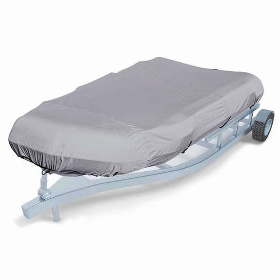 600D Marine Grade Fade and Tear Resistant Dinghy Cover, Heavy Duty Waterproof and Sunproof Inflatable Boat Cover, Gray (Up to 9.5' Long)
