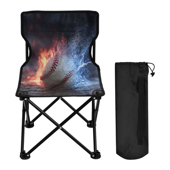 600D Oxford Camping Chair Portable Foldable Chair Supports 220 lbs for Picnic, Fishing, Backpacking Baseball with Water and Fire