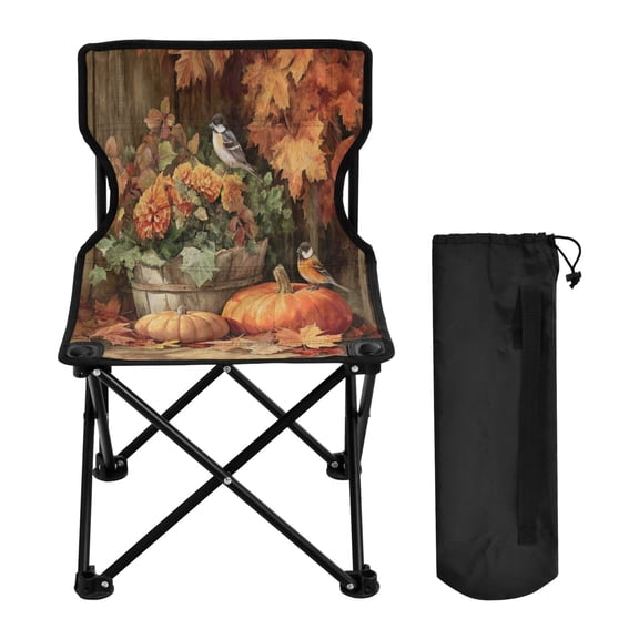 600D Oxford Camping Chair Portable Foldable Chair Supports 220 lbs for Picnic, Fishing, Backpacking Beautiful Fall Scene