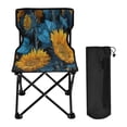 thumbnail image 1 of 600D Oxford Camping Chair Portable Foldable Chair Supports 220 lbs for Picnic, Fishing, Backpacking Blue Leaves and Sunflowers, 1 of 8