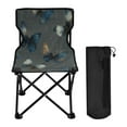 thumbnail image 1 of 600D Oxford Camping Chair Portable Foldable Chair Supports 220 lbs for Picnic, Fishing, Backpacking Brown-blue Butterfly Pattern, 1 of 8
