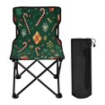 thumbnail image 1 of 600D Oxford Camping Chair Portable Foldable Chair Supports 220 lbs for Picnic, Fishing, Backpacking Christmas-themed Elementsl, 1 of 8