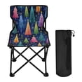 thumbnail image 1 of 600D Oxford Camping Chair Portable Foldable Chair Supports 220 lbs for Picnic, Fishing, Backpacking Colorful Christmas Trees Pattern, 1 of 8