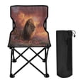 thumbnail image 1 of 600D Oxford Camping Chair Portable Foldable Chair Supports 220 lbs for Picnic, Fishing, Backpacking Majestic Powerful Lion, 1 of 8