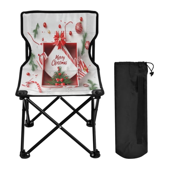 600D Oxford Camping Chair Portable Foldable Chair Supports 220 lbs for Picnic, Fishing, Backpacking Opened Gift Box