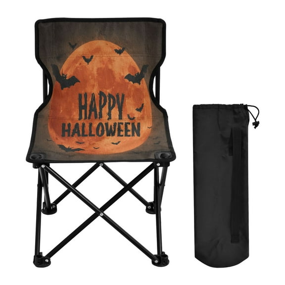 600D Oxford Camping Chair Portable Foldable Chair Supports 220 lbs for Picnic, Fishing, Backpacking Orange Full Moon