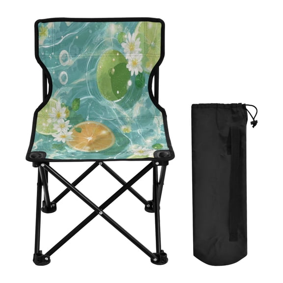 600D Oxford Camping Chair Portable Foldable Chair Supports 220 lbs for Picnic, Fishing, Backpacking Oranges and Limes