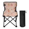 thumbnail image 1 of 600D Oxford Camping Chair Portable Foldable Chair Supports 220 lbs for Picnic, Fishing, Backpacking Pink and Peach Halloween Pattern, 1 of 8