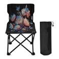 thumbnail image 1 of 600D Oxford Camping Chair Portable Foldable Chair Supports 220 lbs for Picnic, Fishing, Backpacking White Flowers with Blue Butterflies, 1 of 8