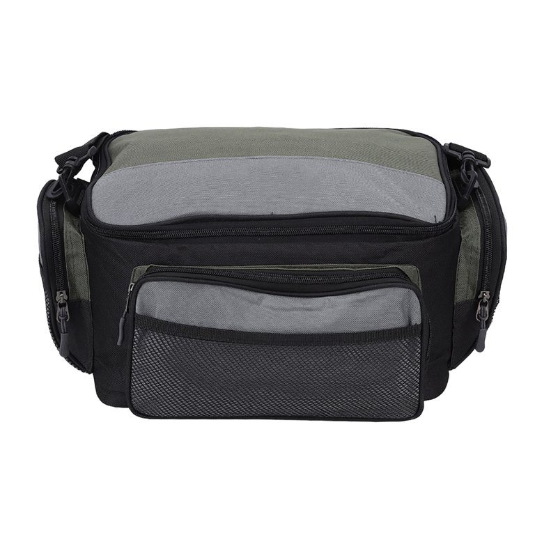 cloth fishing reel bags 600d Oxford Cloth Fishing Bag Fish Gear Reel Case Carrier Holder Storage Tackle Pouch Accessory(blackgreen ), Size: approx. 32x22x17cm/