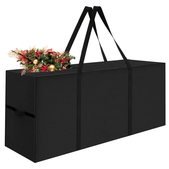 600D Oxford Fabric Christmas Tree Storage Bag - Fits 7.5 Ft Artificial Trees - Tear Proof Waterproof Christmas Tree Bag For Storage Box For Xmas - Strong, Durable Handles - Black