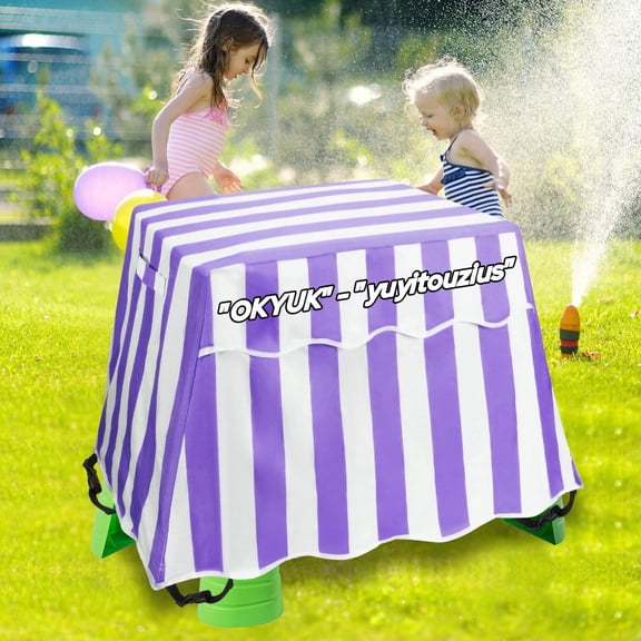 600D Oxford Water Table Cover Windproof UV Protection Striped Outdoor Sand Water Toy Table Cover Waterproof Water Table With Fixed Buckle Straps