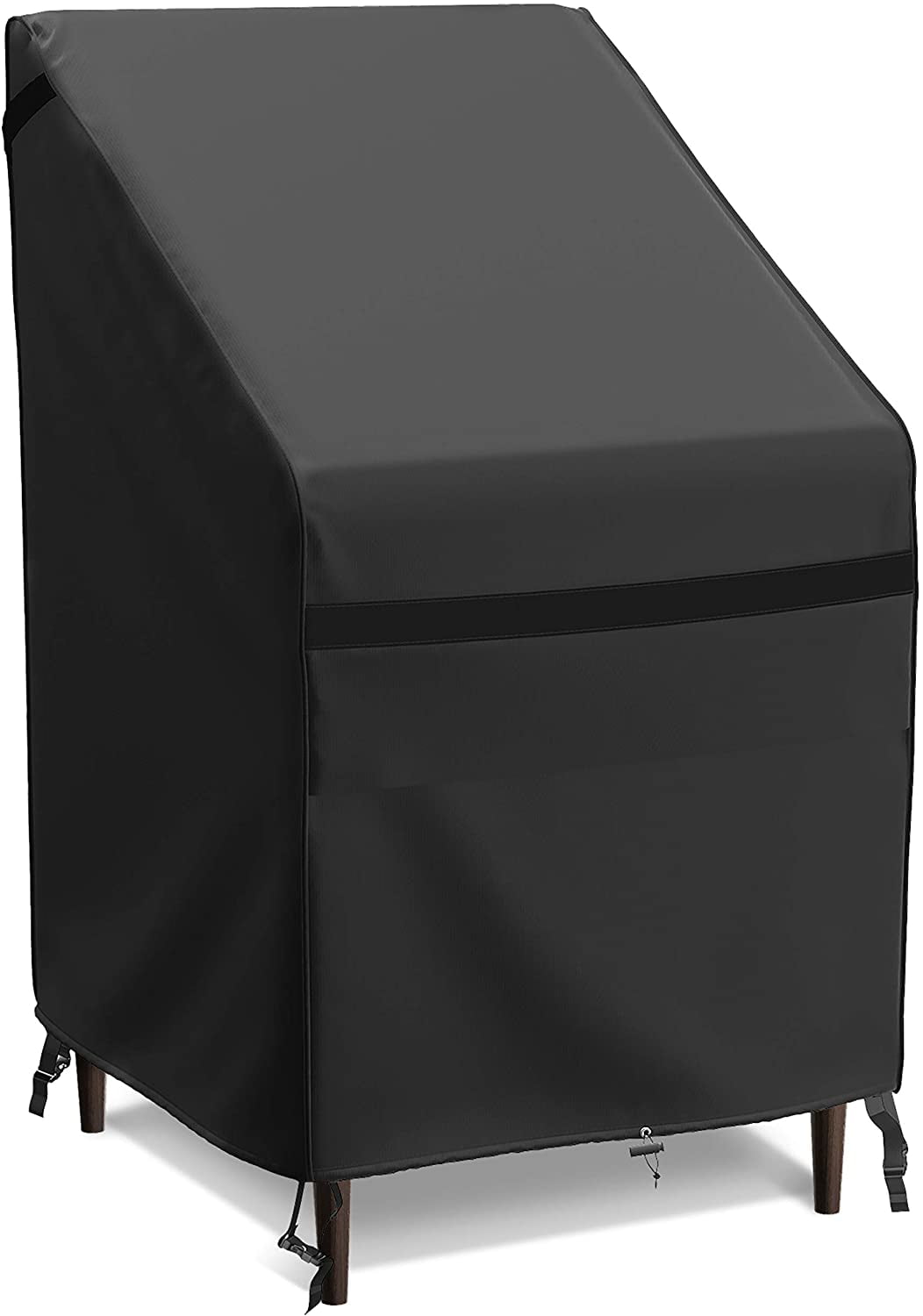 600D Patio Stacking Chair Cover for Outdoor, Fits 46 Stackable Dining Chairs, HeavyDuty Garden