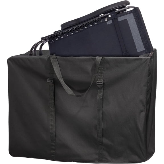 600D Waterproof Carry Bag with Double Zippers, For Folding & Zero Gravity Chair, 43x11x29 Inch, Black, 1 Pack