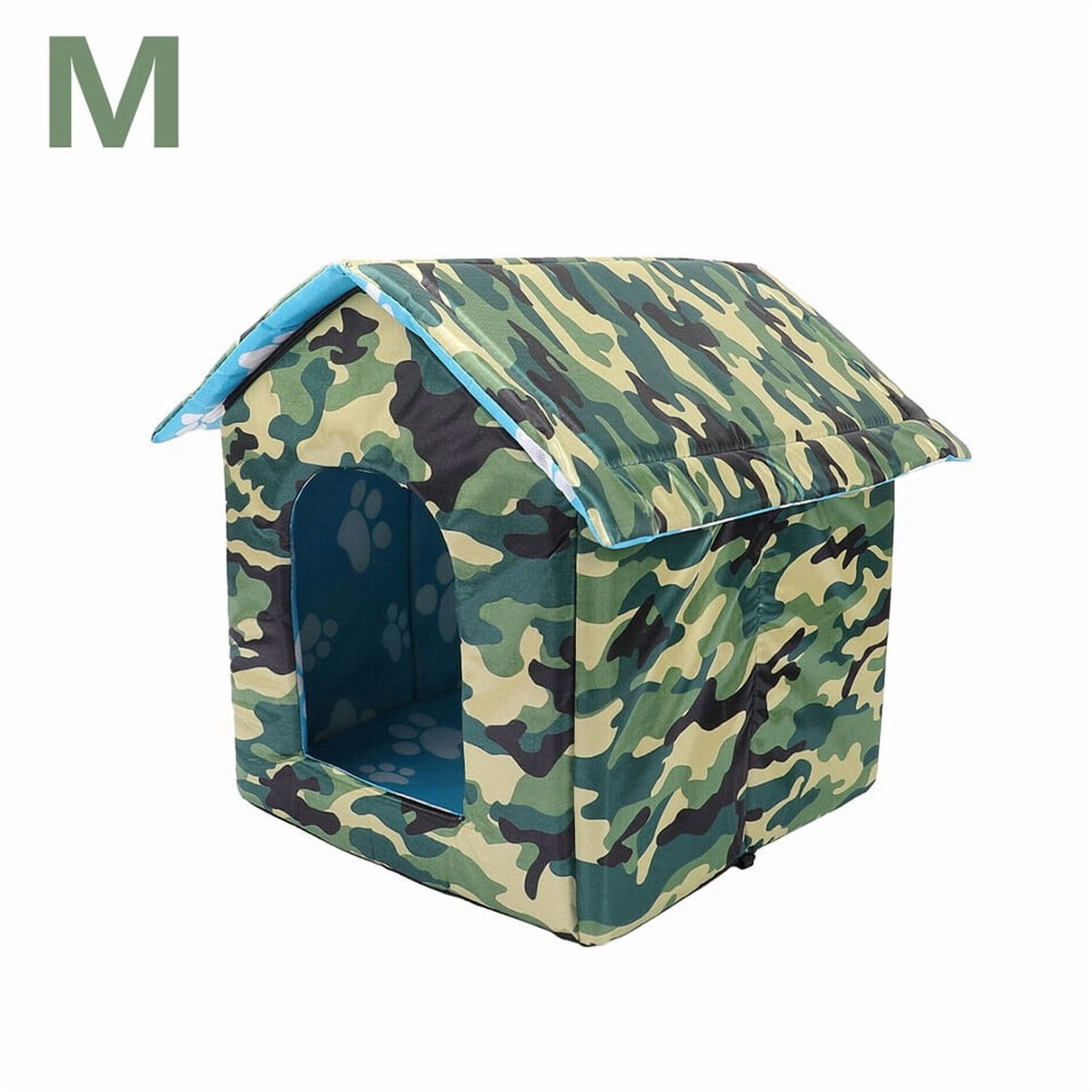 600D Weatherproof Outdoor Cat House, Sponge Insulation for Feral Cats & Small Dogs, M