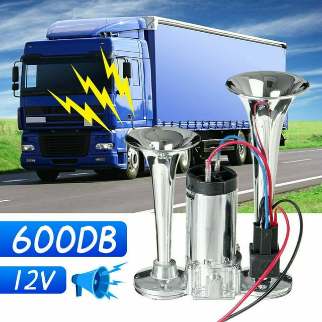 600DB 12 V Dual Trumpets Super Loud Car Electric Horn Truck Boat Train