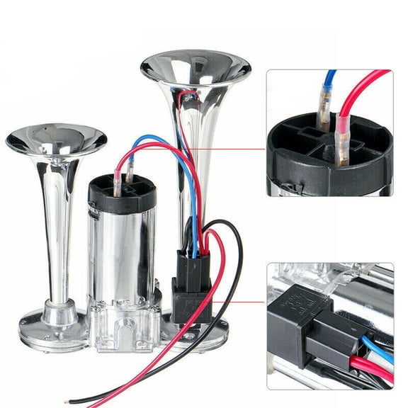 Super Loud Air Electric Horn Dual Trumpet 12V For Cars Truck Train Speaker
