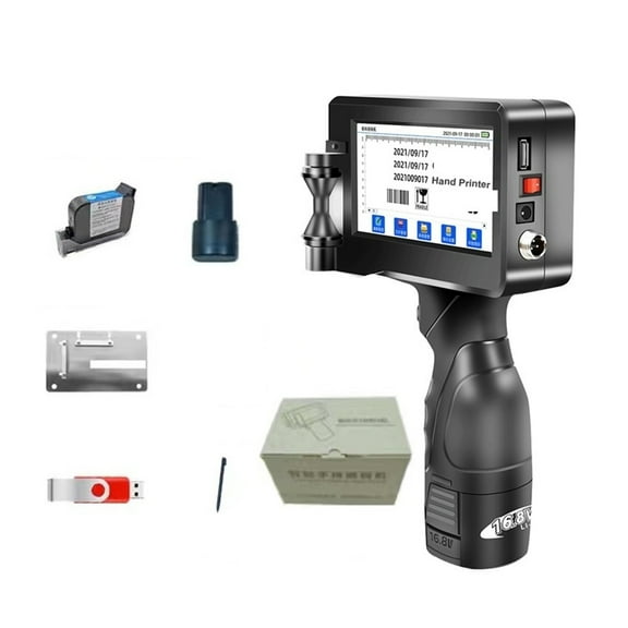 600DPI 24 Language Barcode Hand Gun Printer 12.7mm Printing Height Portable Handheld Inkjet Printer Coding Machine ,Fast Printing