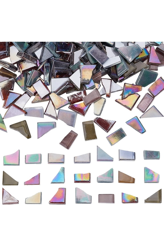 600G Mixed Irregular Color Mosaic Pieces Tiles Stained Glass Bulk Assorted Shapes Cabochons DIY