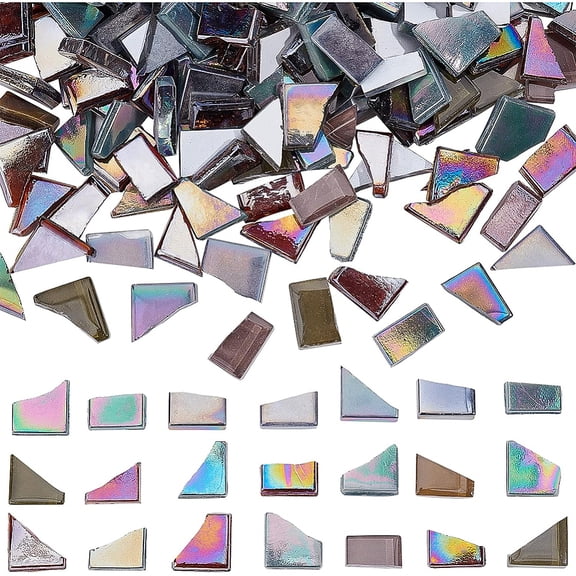 600G Mixed Irregular Color Mosaic Pieces Tiles Stained Glass Bulk Assorted Shapes Cabochons