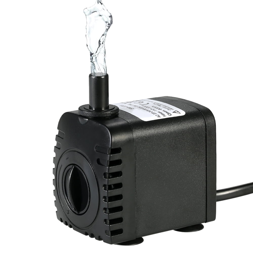 600LH 8W Submersible Water Pump for Aquarium Tabletop Fountains Pond Water Gardens and Hydroponic Systems with 2 Nozzles AC110V