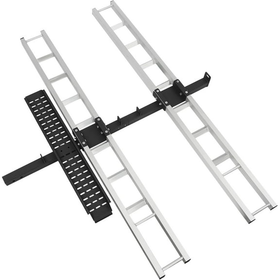 600LBS Motorcycle Hitch Carrier Double Motorcycle Carrier Motorcycle Scooter Steel Dirt Bike Carrier Hauler Anti Tilt Hitch Mount Rack Ramp with Straps for Cars/SUVs/Trucks