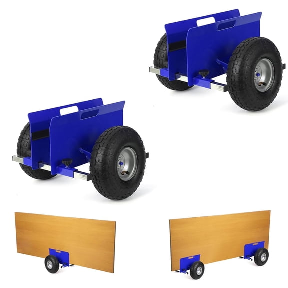 600LBS Panel Dolly 2-Pack with 10in Inflatable Tires and Adjustable Clamp for Heavy Panels