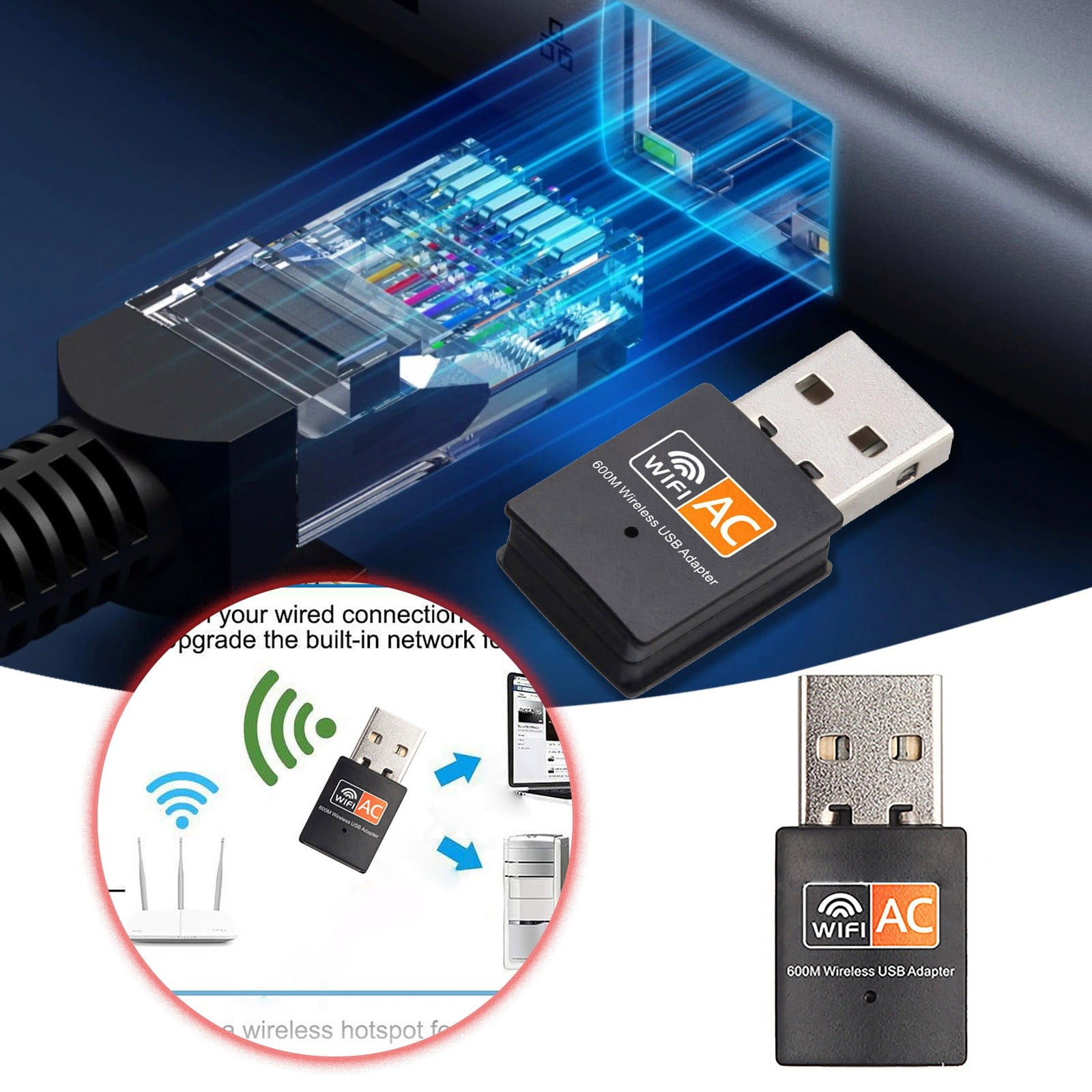600M Band Wireless Network Card External USB WiFi Receiver And ...
