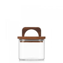 3-Pack 20oz Square Glass Jars with Wooden Lids - Airtight Food-Grade Storage Containers for Coffee Beans, Nuts, Snacks & Salads