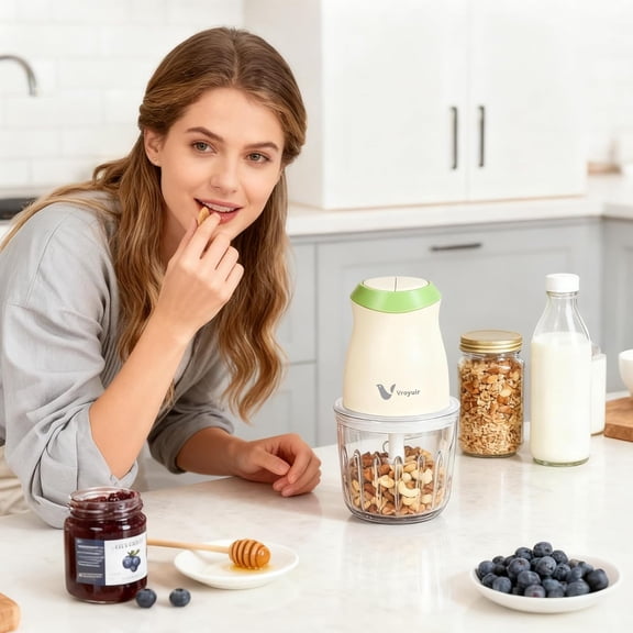 Food Processor - Electric Meat Grinder with 2 Speeds, Dishwasher Safe Bowl, for Baby Food, Chopping, Pureeing, Mixing