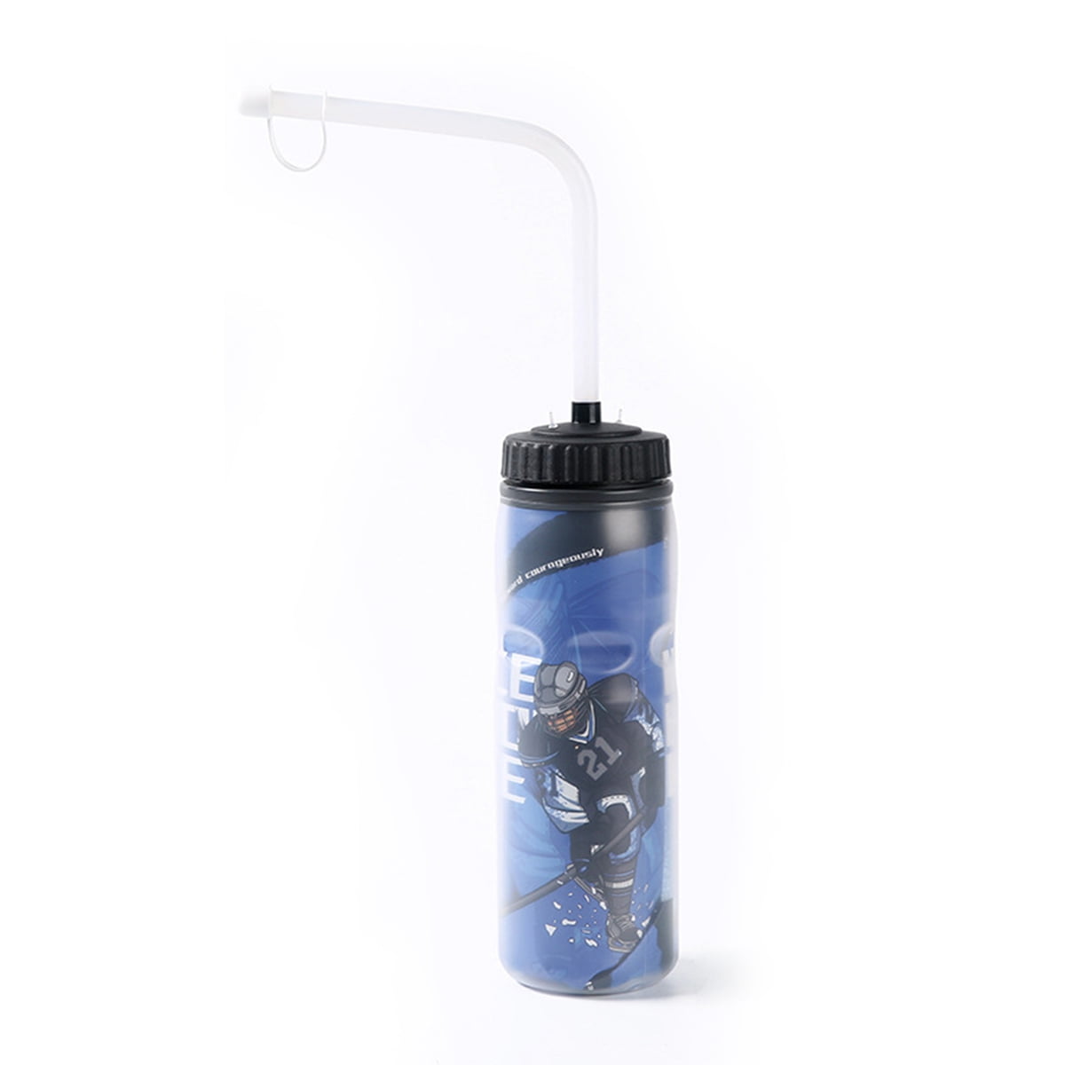 1 Liter Sports Water Bottle W/Straw - Easy Squeeze + Built In Finger Grip -  BPA Free Plastic - Use W/Sport Helmet In Football & Hockey - Single &  Multi-pack (2-Pack) 