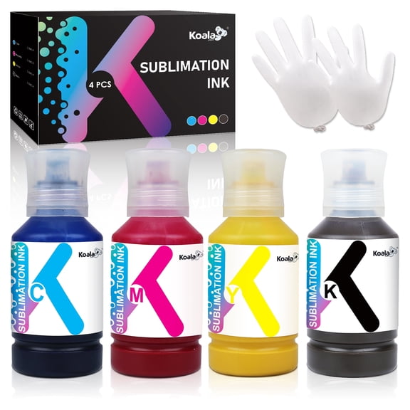Koala Sublimation Ink Refill Kit, 600ML Ink, Compatible with Inkjet Surecolor F170 F570 F530 F500 F550 Ecotank ET-2400 2800 ET-2803 ET-2850 ET-2720 ET-2760 ET-4800 ET-15000 etc.
