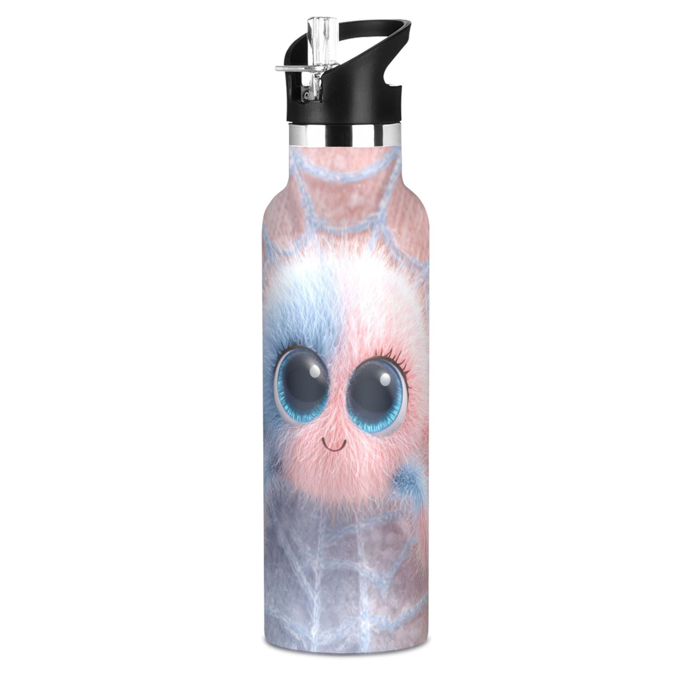 600ML Stainless Steel Insulated Cup Sports Water Bottle Portable Thermos Cup Water Glasses Insulated Tumblers Convenient and Durable Cute Spider