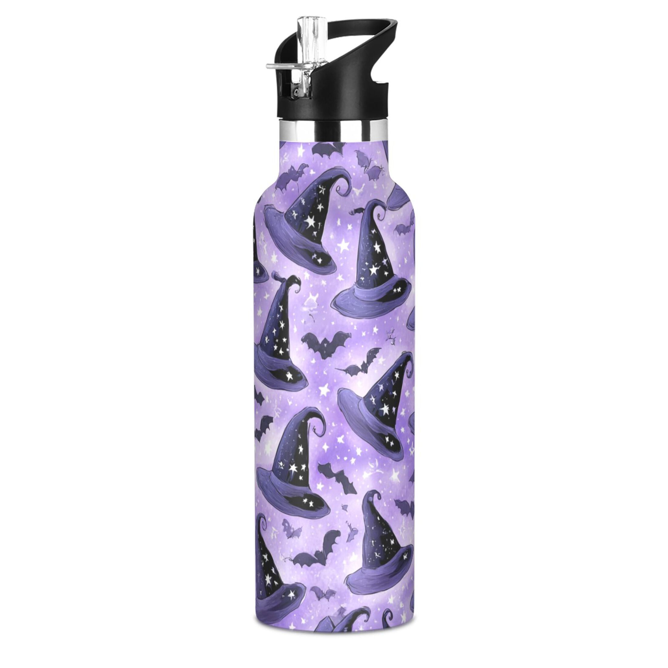 600ML Stainless Steel Insulated Cup Sports Water Bottle Portable Thermos Cup Water Glasses Insulated Tumblers Convenient and Durable Halloween Hat