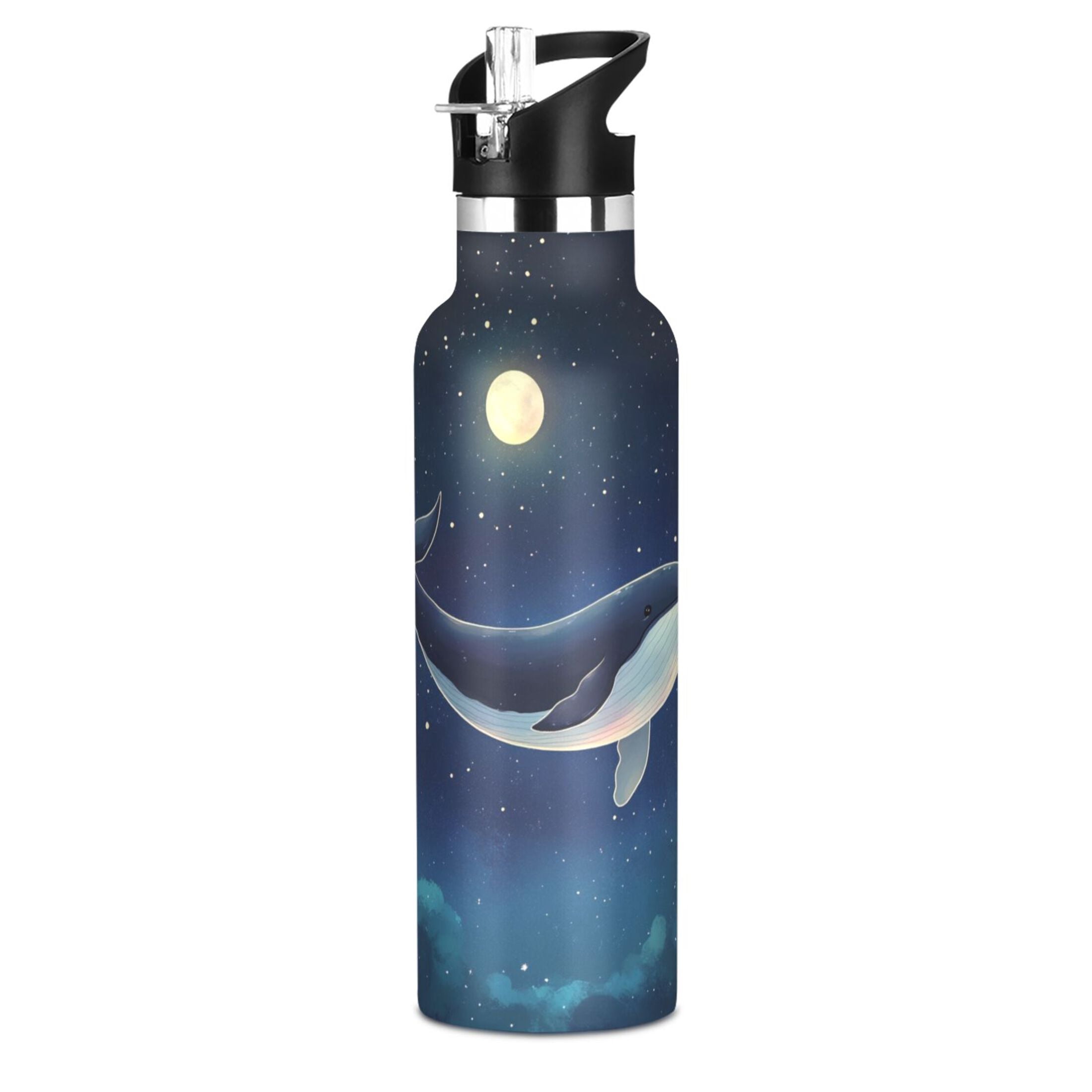 600ML Stainless Steel Insulated Cup Sports Water Bottle Portable Thermos Cup Water Glasses Insulated Tumblers Convenient and Durable Sky Whale