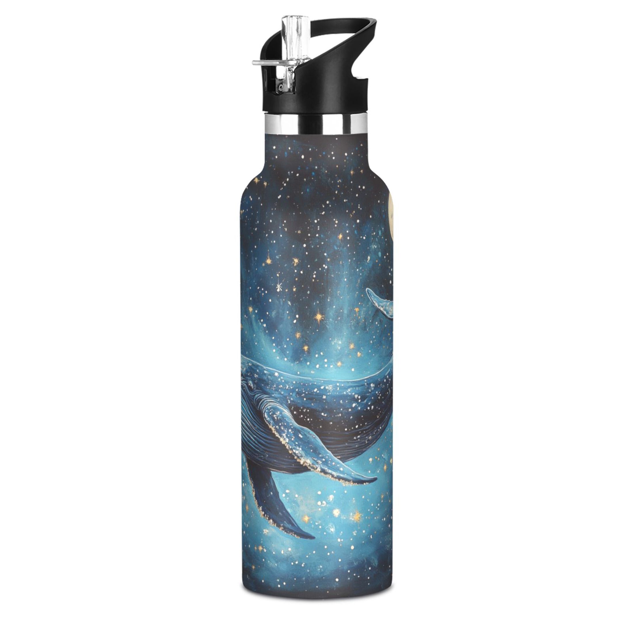 600ML Stainless Steel Insulated Cup Sports Water Bottle Portable Thermos Cup Water Glasses Insulated Tumblers Convenient and Durable Starry Whale