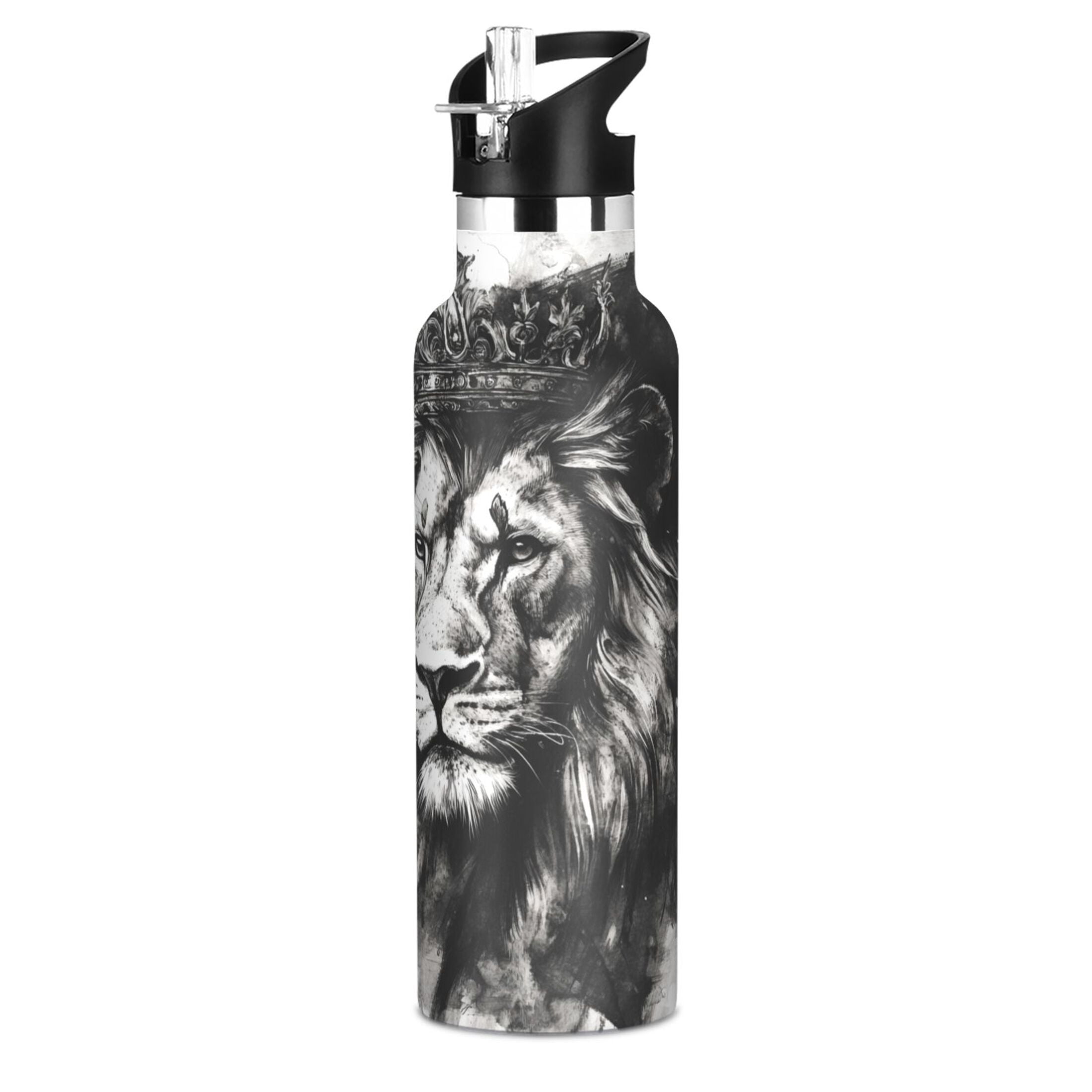 600ML Stainless Steel Insulated Cup Sports Water Bottle Portable Thermos Cup Water Glasses Insulated Tumblers Convenient and Durable The Lion King