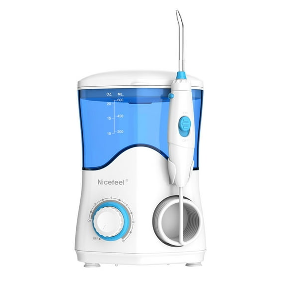 600ML Water Flosser Toothpick Desktop Water Jet, 10-Speed Oral Rinse, 5-Function Nozzle Water Jet, with Thread, used for Tooth Cleaning and Care Tools White