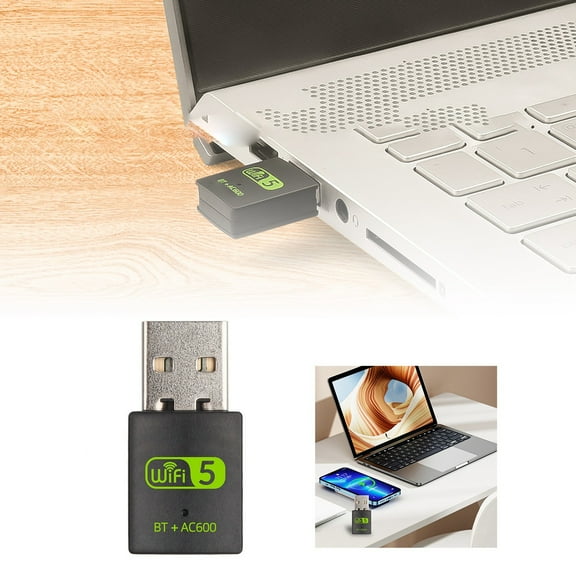 600Mbps 5G Wireless Network Card - Plug and Play, for Computers, Dual-Band, USB and WiFi Function, Compact Design