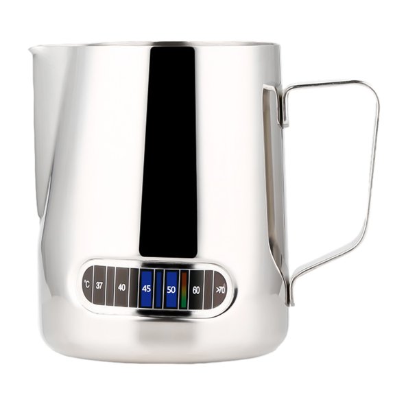 600Ml Milk Frothing Thermometer Espresso Coffee Pitcher Stainless Jug Powder Pot