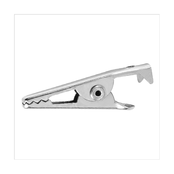 600PCS 1.06IN / 27mm Mini Metal Alligator Clips, Clamps Silver Tone Nickel Plated Test Line Spring Clamps.