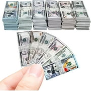 600PCS 1:12 Miniature Dollar Bills Set, Old Tiny Mixed Denominations Money for Mini House