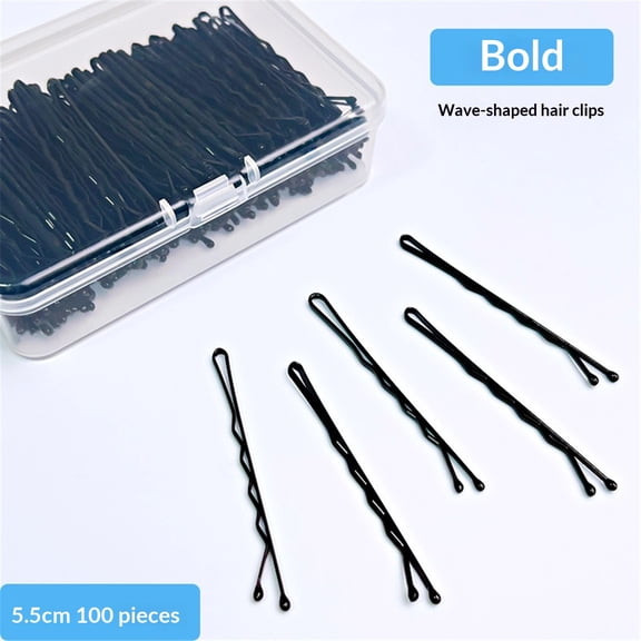 600PCS 2.16Inches Hair Pins Kit Secure Hold Bobby Pins Clips for Women Girls and Hairdressing Salon With Clear Storage Box(Black)
