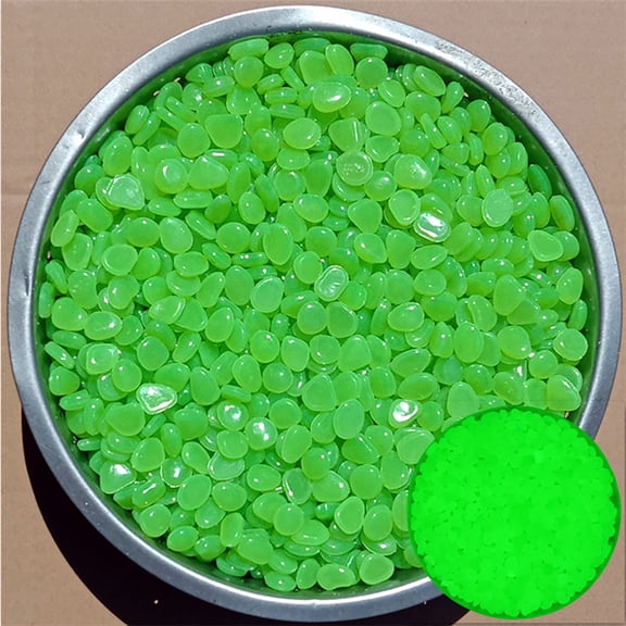 600PCS Glow In The Dark Garden Pebbles Luminous Stones DIY Decorative For Yard Walkway Pathway Patio Lawn Outdoor Landscape Decor,Luminous Pebbles,Garden Decor,Green