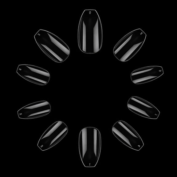 600PCS Short Coffin False Nail Tips, FITDON Clear Full Cover Acrylic Ballerina Coffin Fake Nails