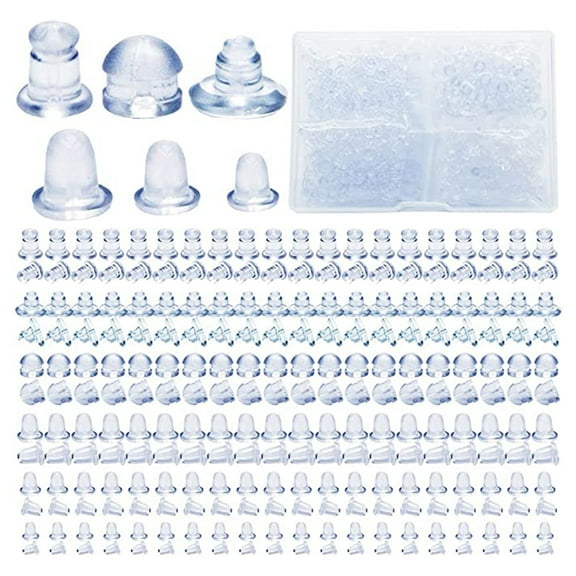 600PCS Silicone Earring Backs Clear Earring Backing Replacement for Post Fishhook Earrings Stoppers