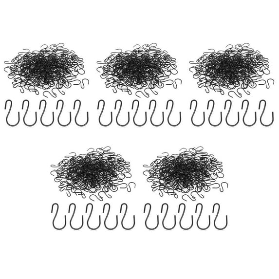 600Pcs 1-Inch Mini S-Shaped Hook, S-Shaped Hook, Small S-Shaped Hook, Metal Mini Decorative Hook, for Crafts(Black)