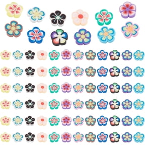 600Pcs 12 Colors Handmade Polymer Clay Cabochons Polymer Clay Slices for Resin Crafts & DIY Projects Flower plum blossom 8~10x8~10.5x1~2mm